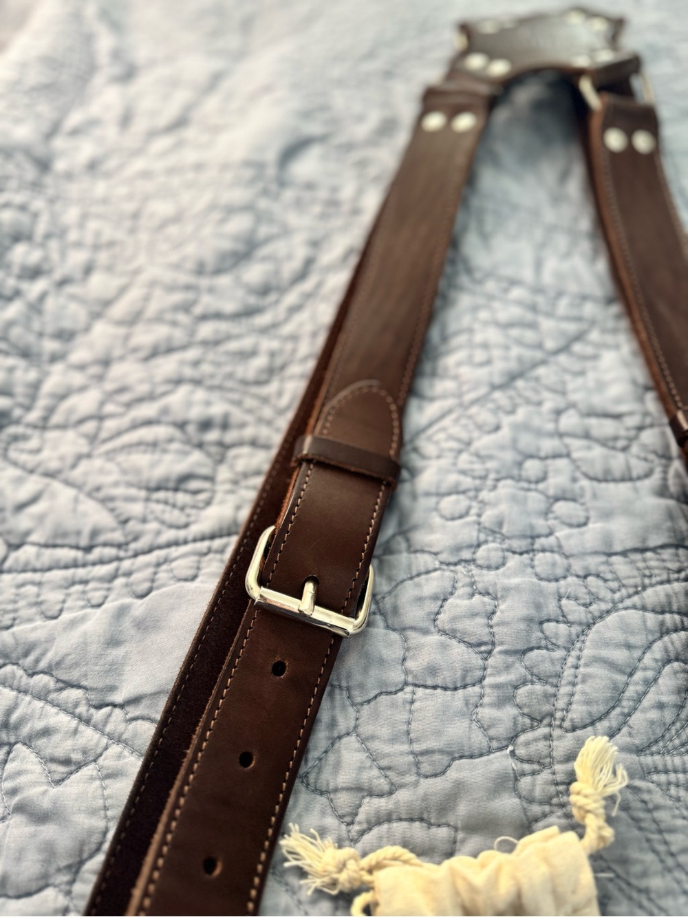 Coiro Double Camera Leather Harness Strap in Dark Brown - Picture 11 of 13